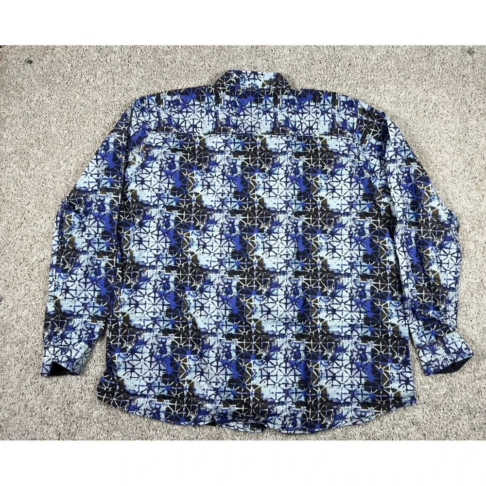 Joe Browns Y2K Abstract Shirt Blue Retro Loud Streetwear Festival 2XL - Picture 5 of 8